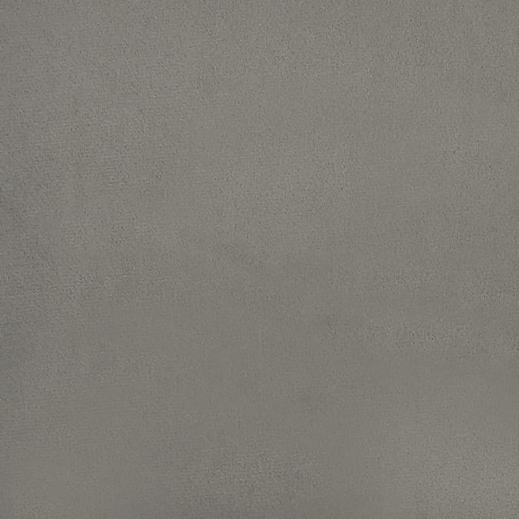 Cadre de lit à lattes gris clair 200 x 200 cm en velours - 8