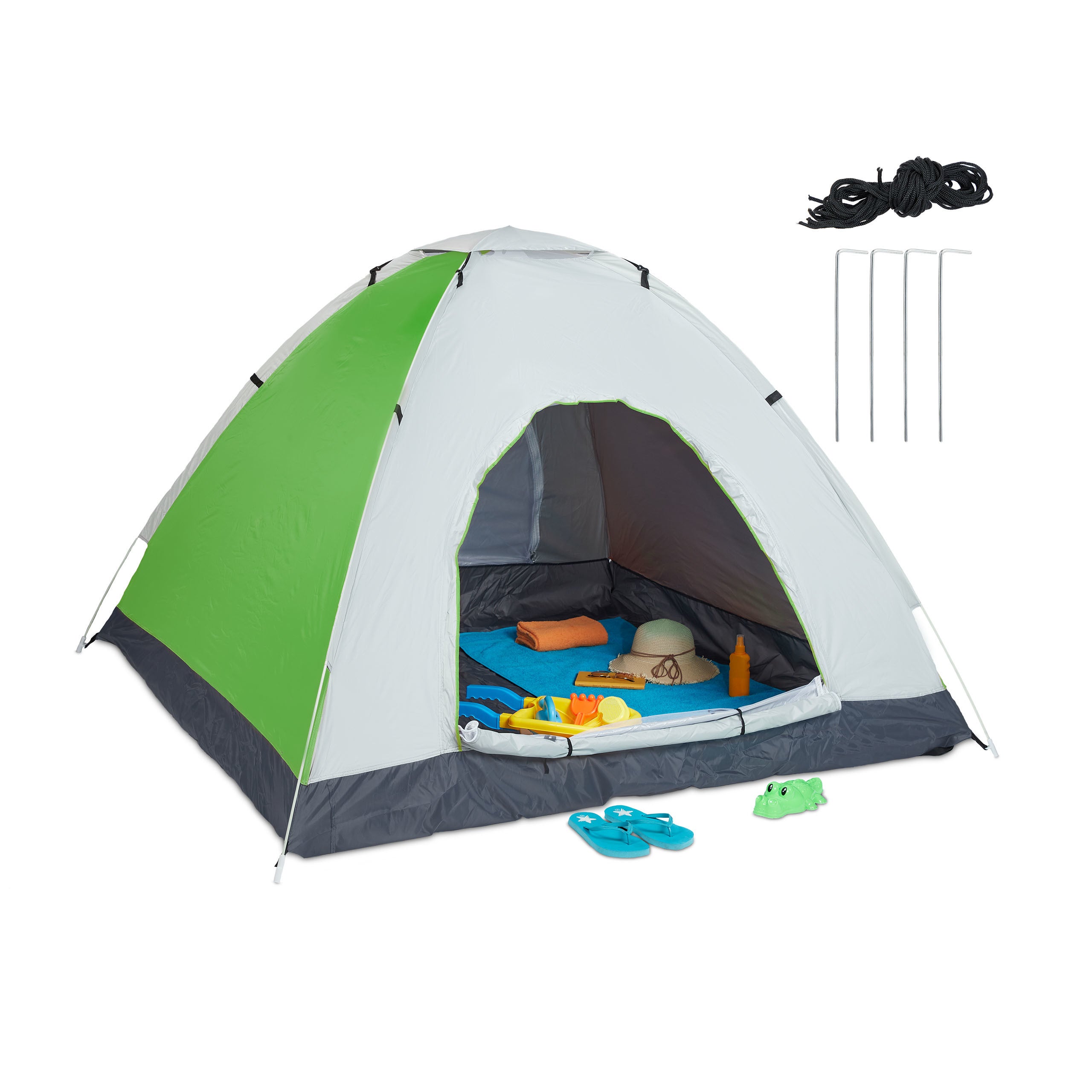 Relaxdays - Piscine à Balles Pop-up Jungle - 50 Balles Incluses - Dès 6 Mois - 80x80x29 Cm