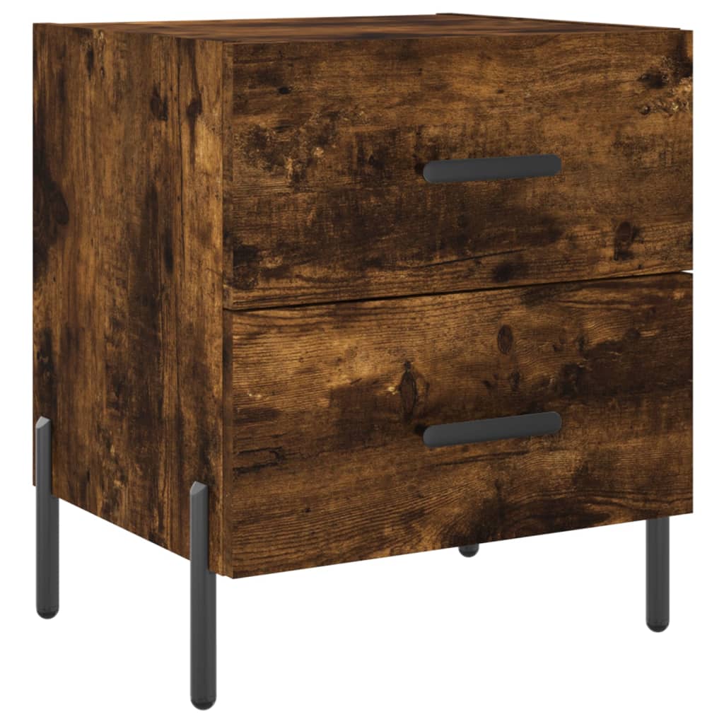 Maison Exclusive - Table de chevet chêne fumé 40x35x47,5 cm bois d’ingénierie - 2