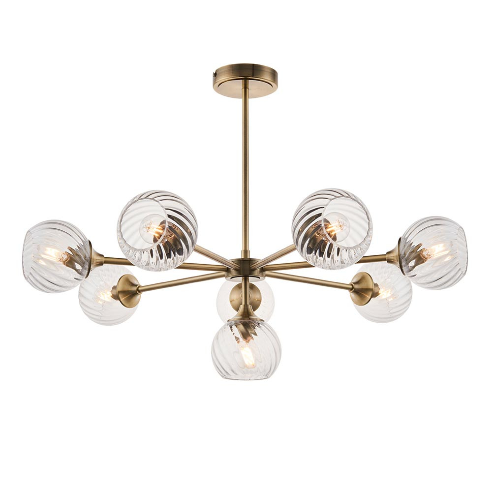 Lampa wisząca ALLEGRA antyczna mosiężna 8xE14x15W metal wym:65,5x77x77cm IP20 Endon