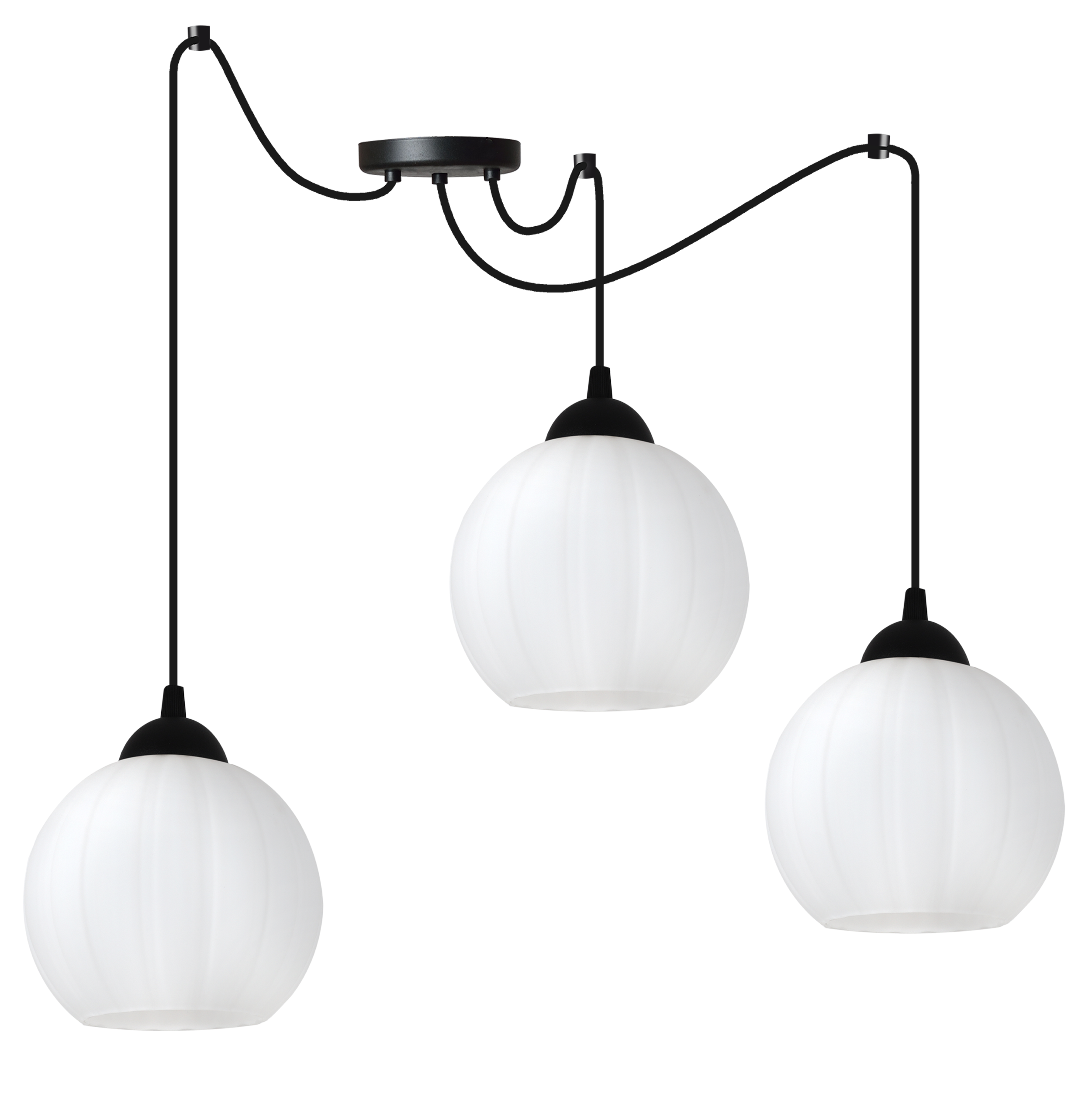 Lampa sufitowa wisząca Costa Pająk loft 3xE27 klosz kula biała Light Home LH