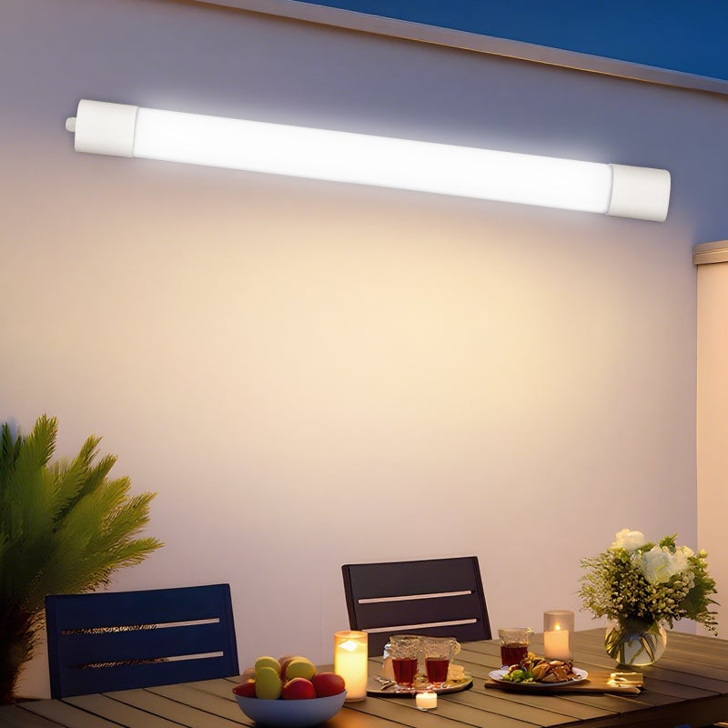 LOVHAUS 2 PCS Lampa LED Garaż 60CM, Plafon LED Zewnętrzny 20W 2200LM, Wodoodporna Rura LED IP65 Do Ogrodu Ganku Tarasu Balkonu, Neon LED 4000K