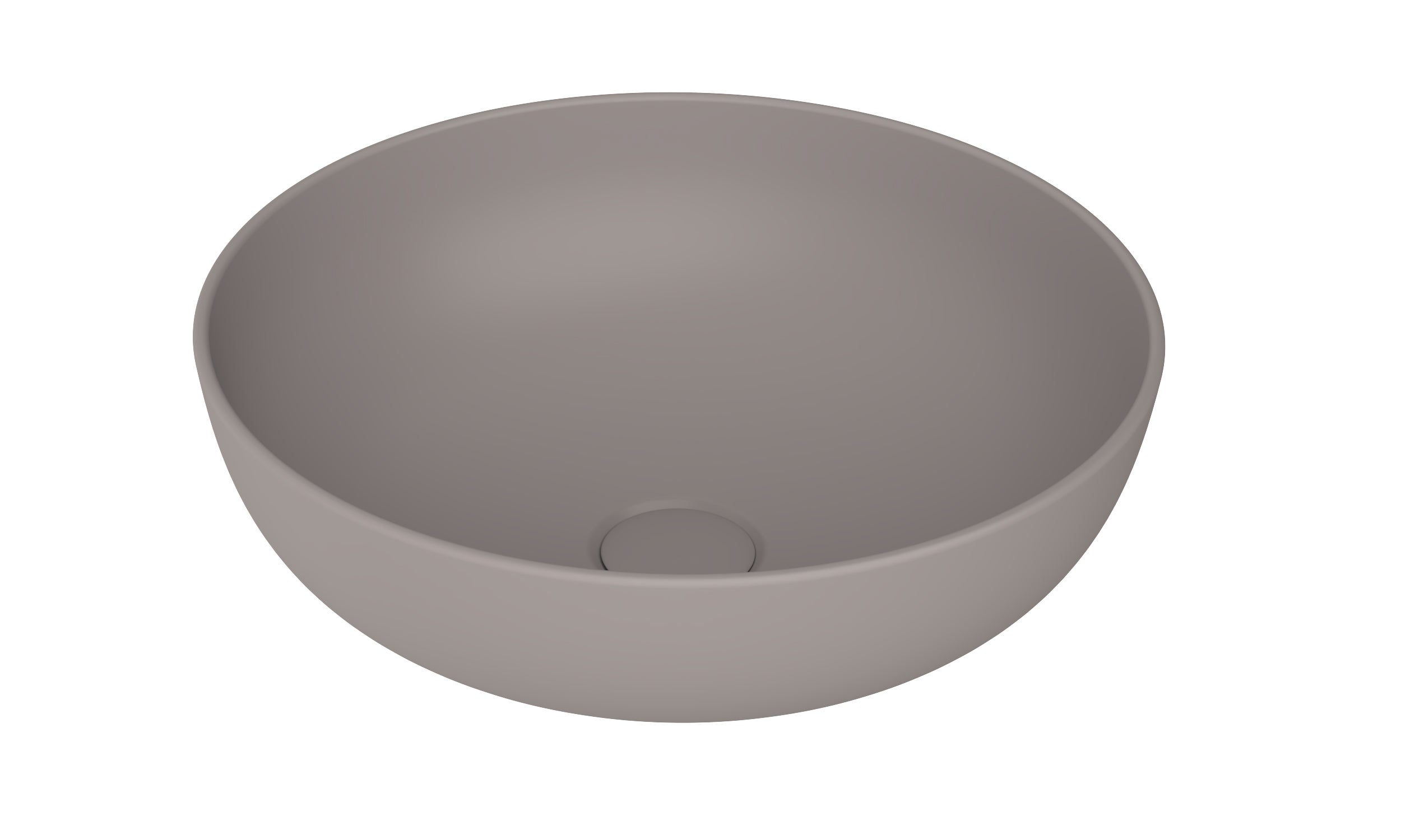 BOCCHI SOTTILE SLIM LINE Umywalka nablatowa okrągła 38cm Szara (Mat)