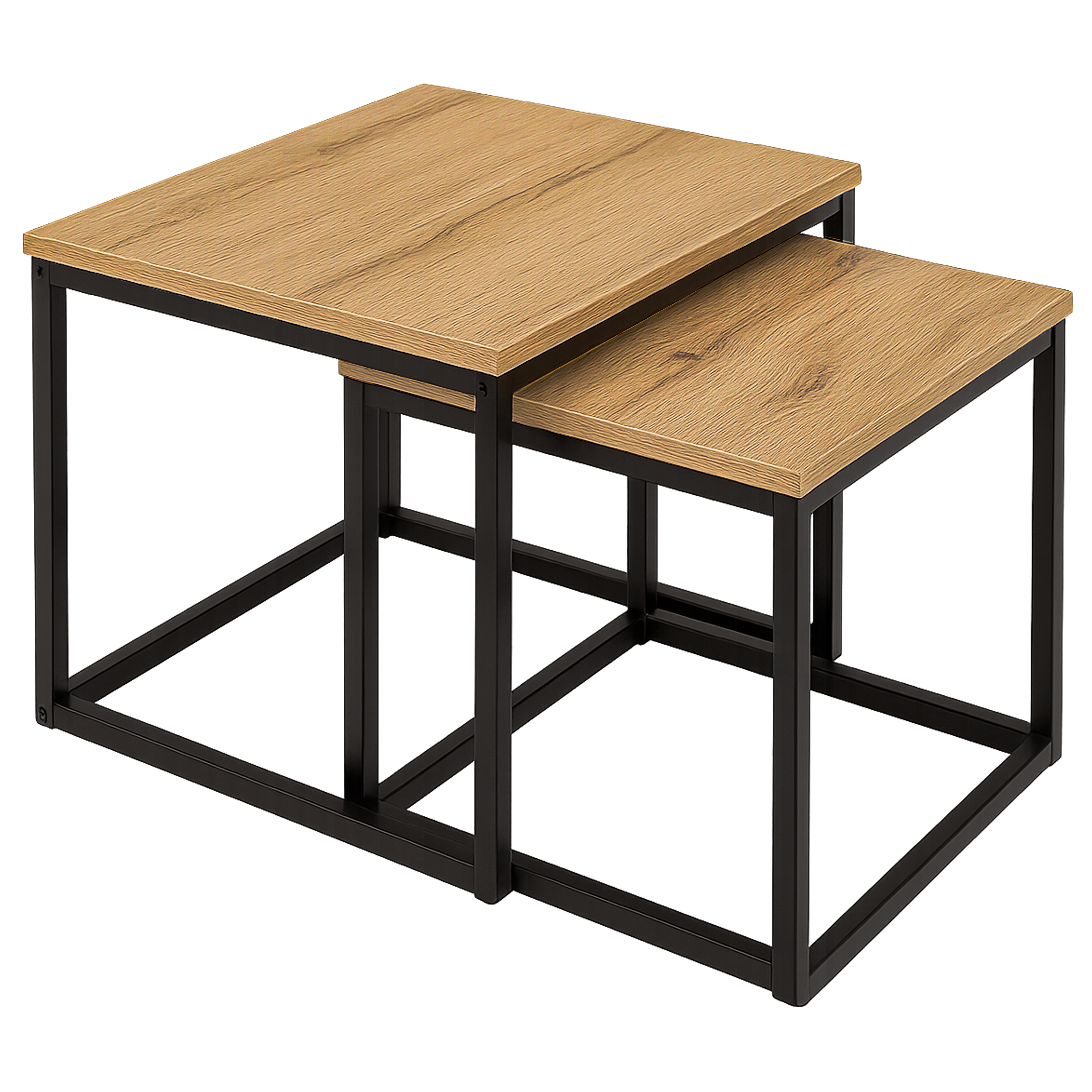 Stoliki kawowe zestaw stolików industrial SK101D dąb