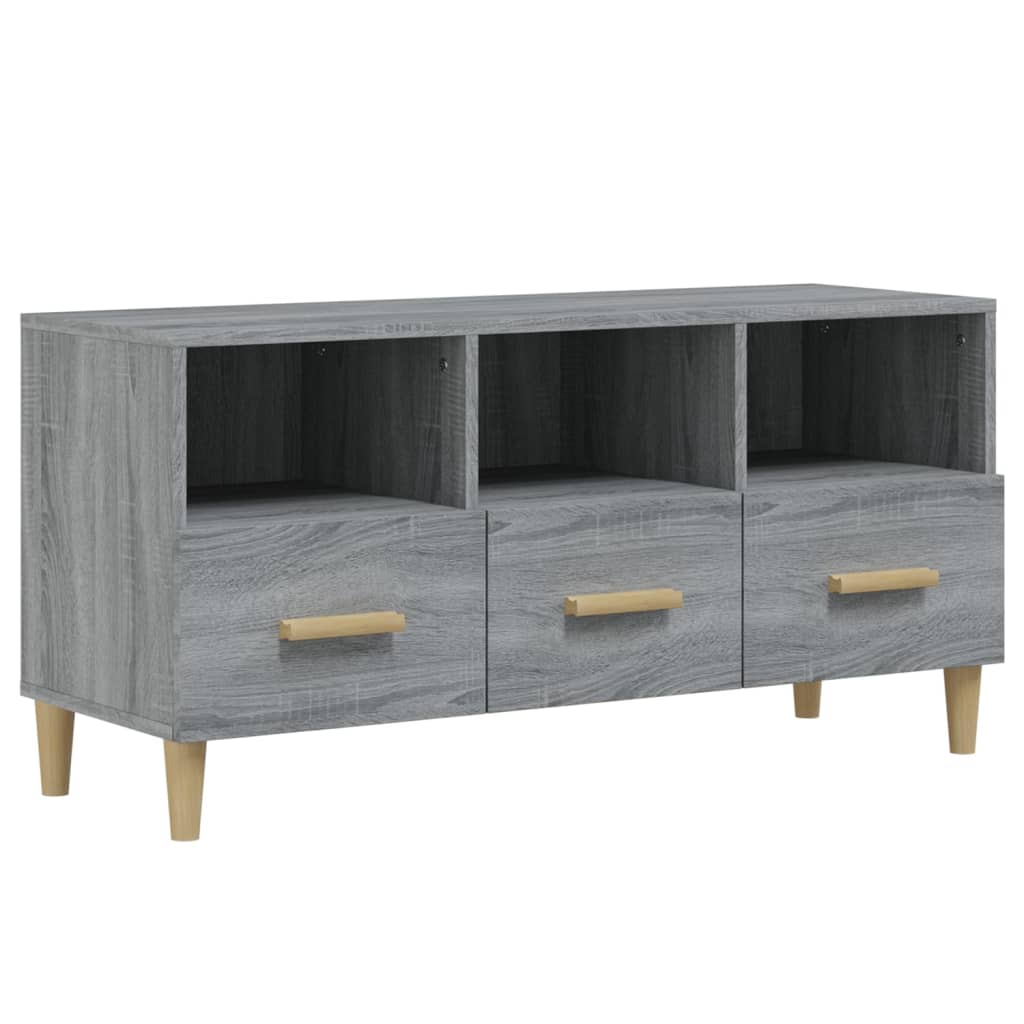vidaXL Meuble TV Sonoma gris 102x36x50 cm Bois d'ingénierie - 2