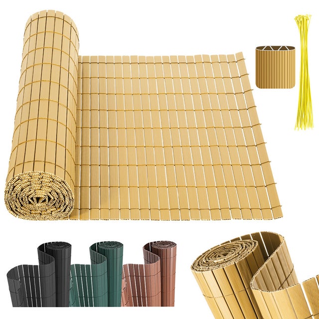 Mata PVC ultra wzmocniona do ogrodu balkonu tarasu, osłona balkonowa przeciwwiatrowa,90x400cm szara