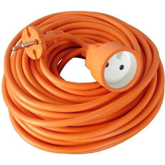 Prolongateur sans terre obturateur 16A 25m - orange - Zenitech - 3