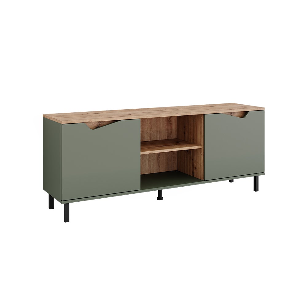 Vicco Lowboard Marelle, Zielony/rzemieślniczy, 150 x 60 cm z 2 drzwiami