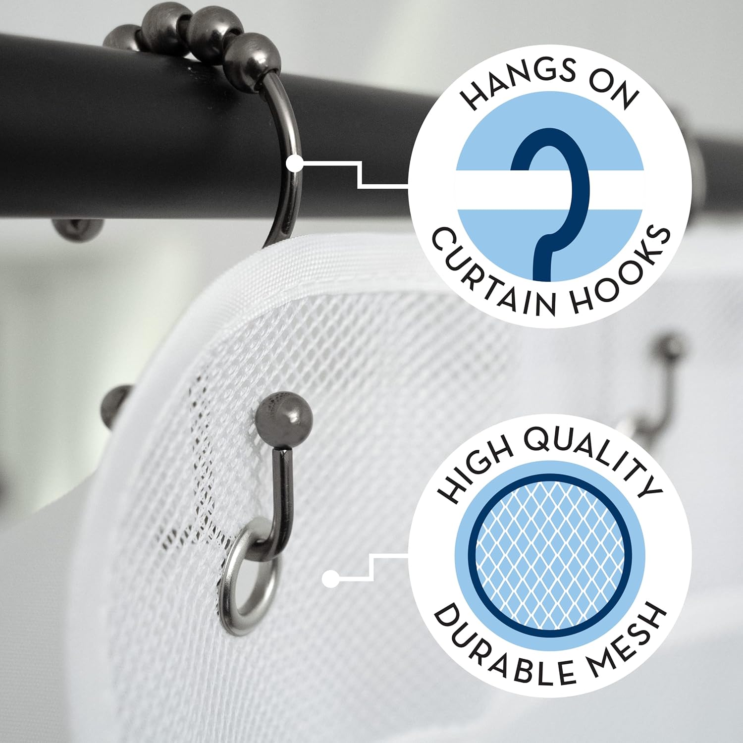 Accueil salle de bain rangement sac suspendu 7 compartiments pour la salle de bain articles de toilette rangement sac (blanc 2 pièces) | Leroy Merlin