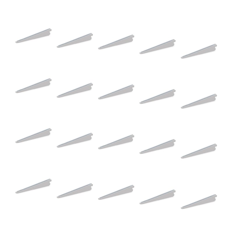 Emuca Pakiet 20 wsporników do półek drewnianych Jagmet, rozstaw profili 32 mm, długość 470 mm, Stal, Biały