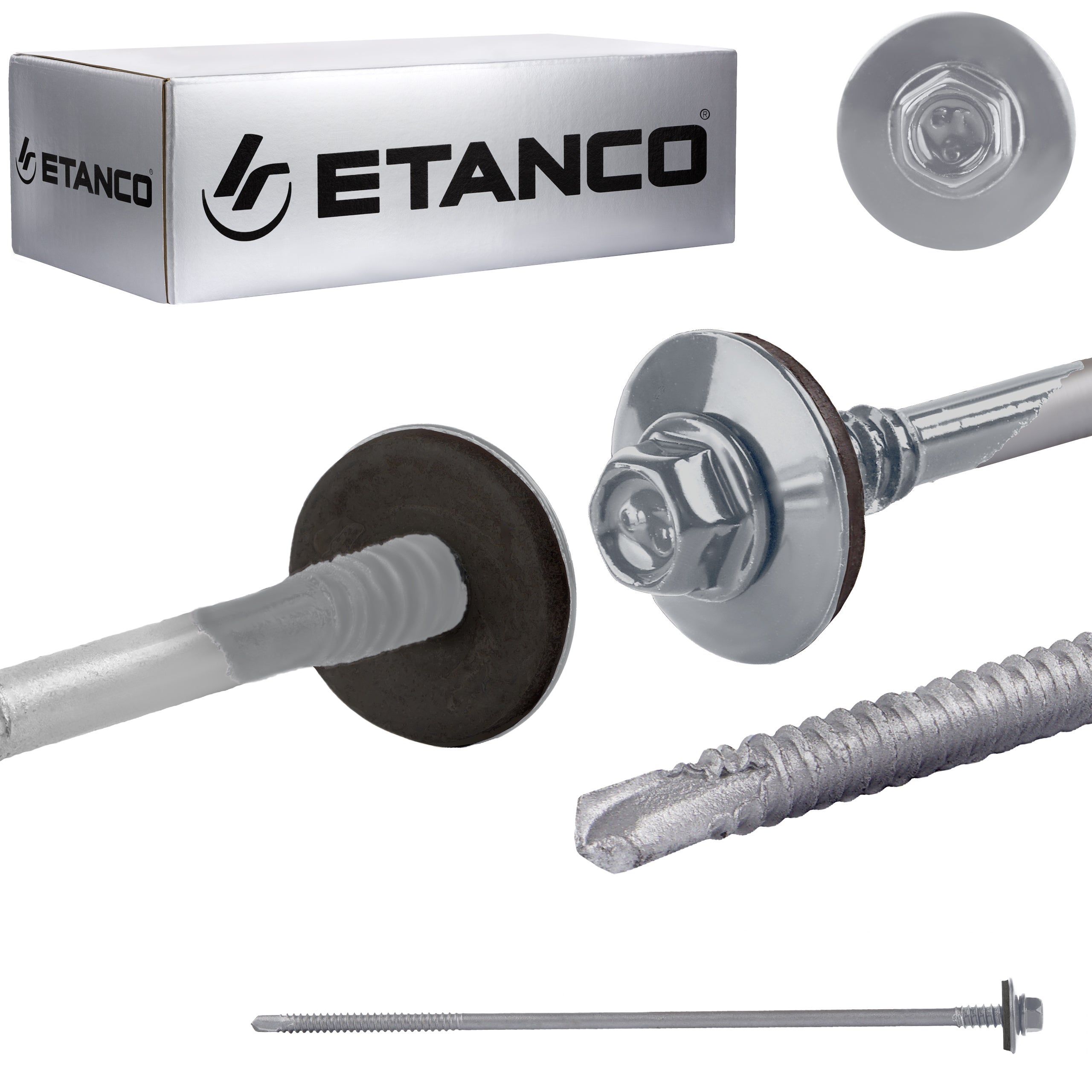 Wkręty do płyt warstwowych Etanco GTR6 SP 5,5/6,3x175 mm RAL 9006 100szt