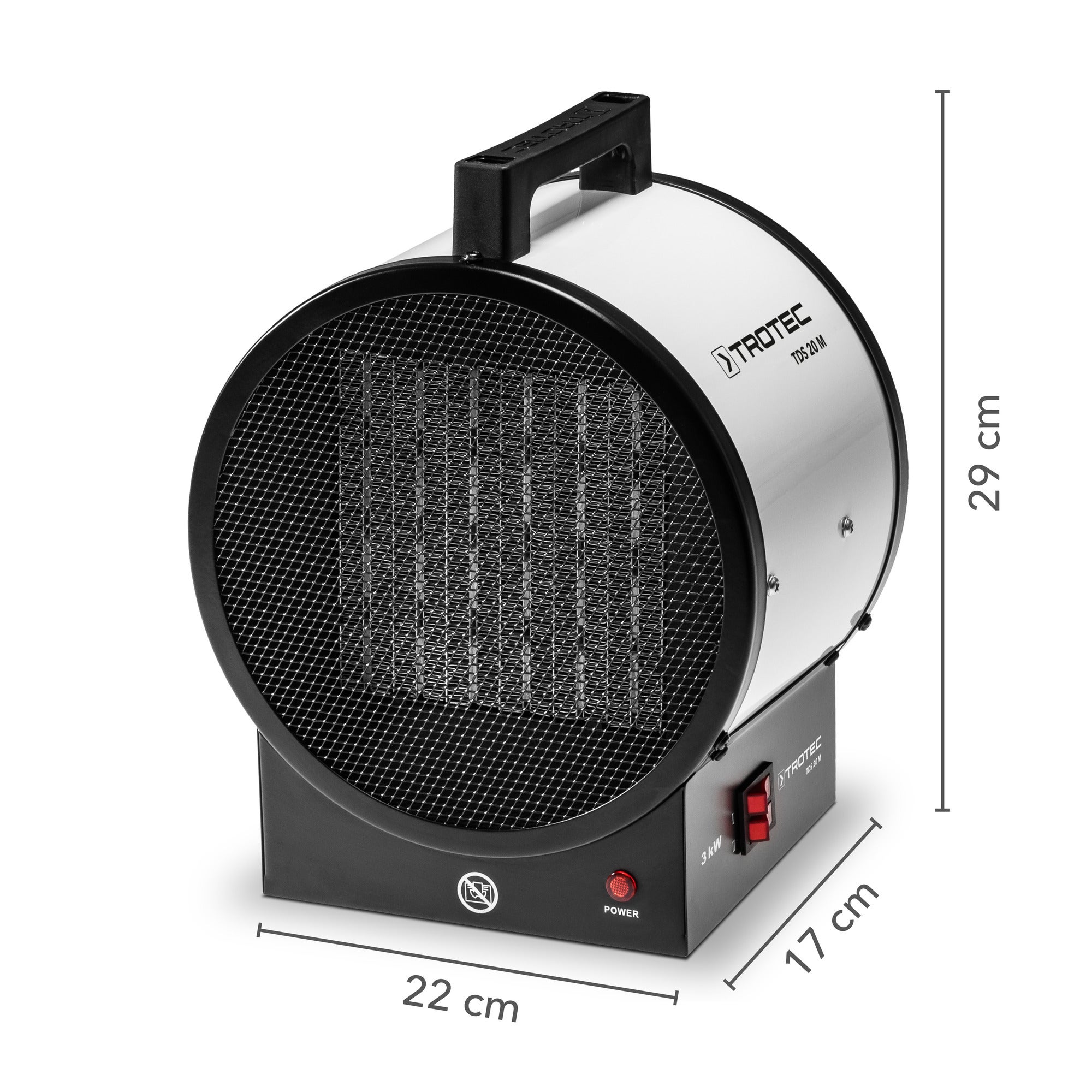 Termoventilatore Elettrico TROTEC TDS 50 – Potenza 9 KW – Riscaldamento Rapido Per Ambienti Grandi