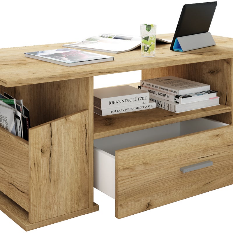 Stół boczny i stolik kawowy Junata Dąb miodowy W. 44 x S. 110 x G. 52 cm