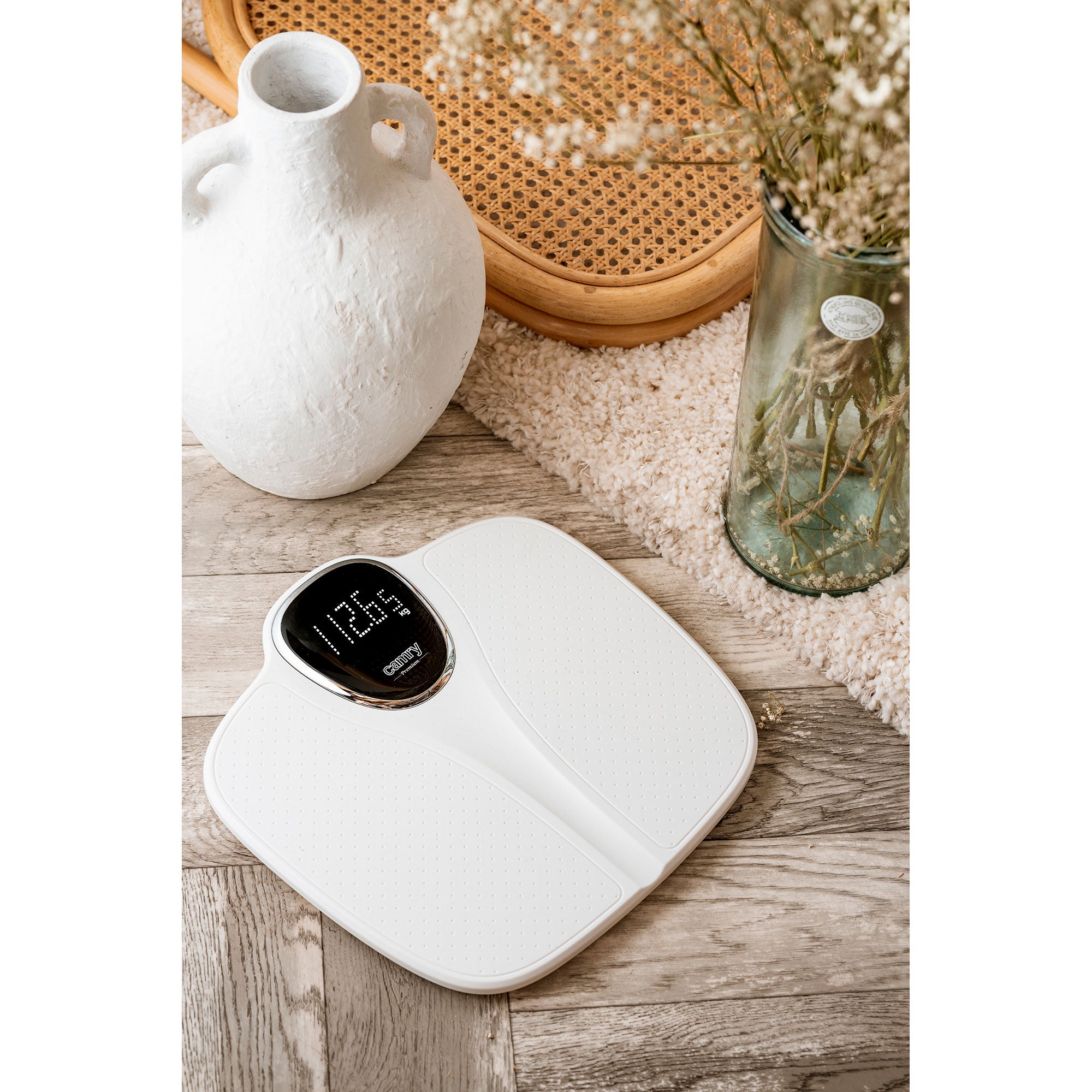 Bilancia pesapersone Professionale con Display Digitale Bluetooth, Adatta per bilance da Bagno domestiche durevoli (Colore : Bianco(USB)) (Nero (Senza Batteria