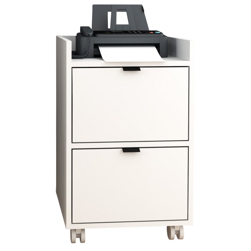 Vicco Caisson Roulant Bregenz Blanc 40x53cm - Meuble De Rangement Verrouillable Avec Tiroirs
