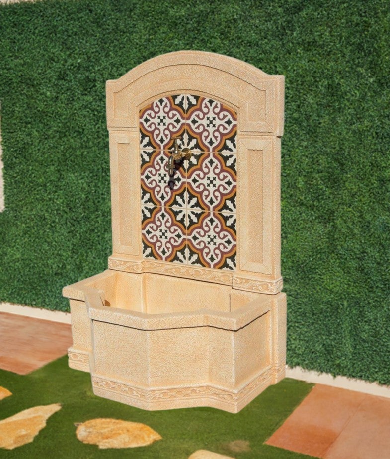 Fontaine de Jardin DELIA 71X45X109cm. Murale Betón Pierre Peinture murale jazz Ocre - 3