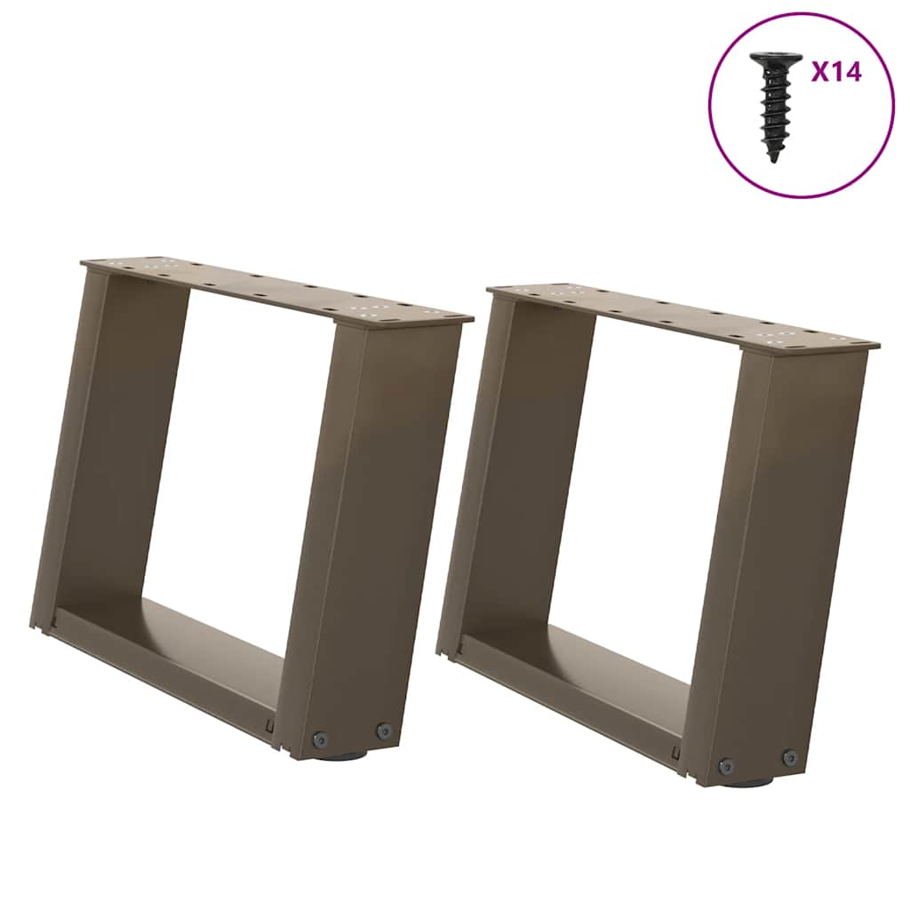 Nogi do stolika kawowego w kształcie litery U 2 szt. Naturalna stal 40x(30-31) cm Stal vidaXL