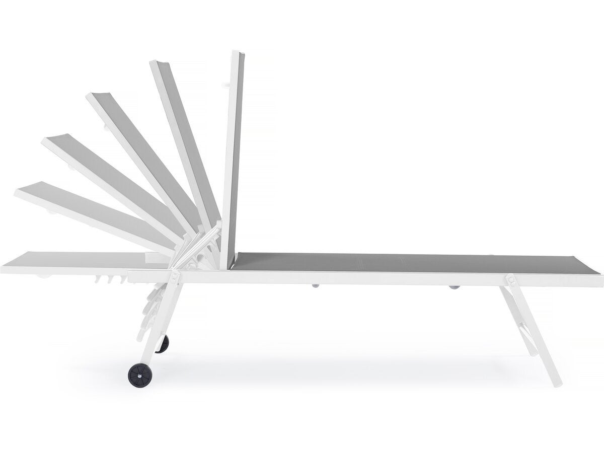 Conjunto de 2 espreguiçadeiras em alumínio têxtil 