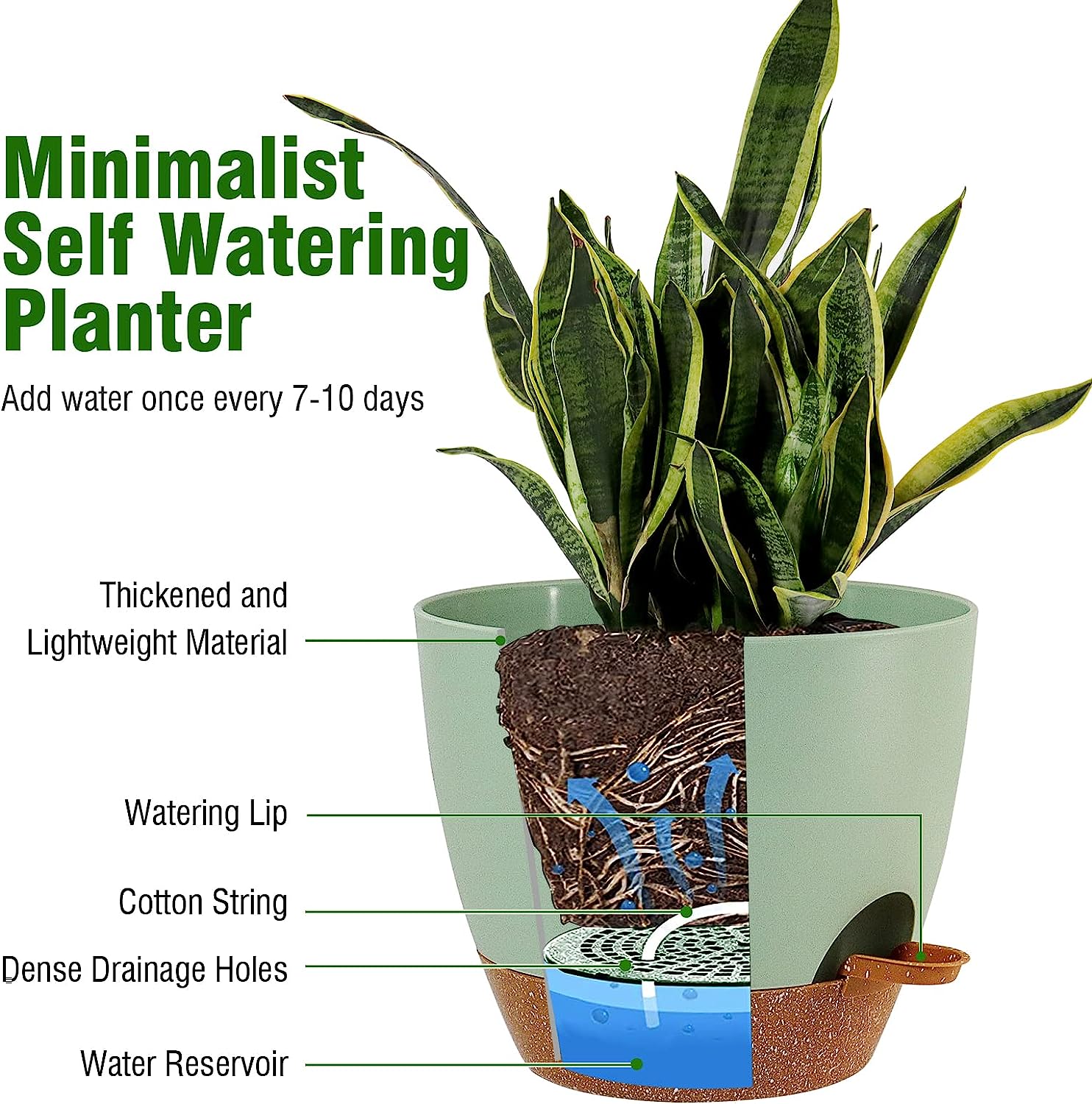 Lot De 6 Pots De Fleurs Et Pots De Fleurs En Plastique Avec Trous De Drainage Pour Intérieur Et