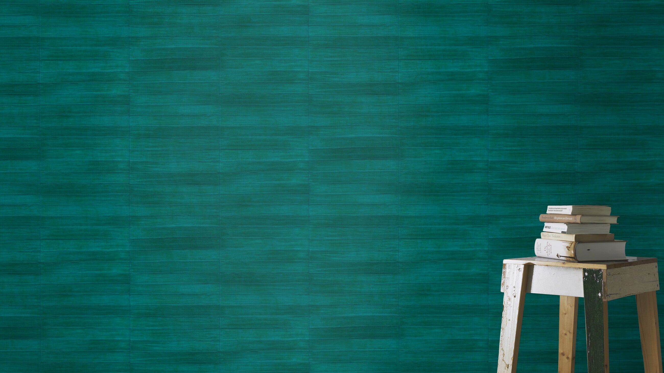 Carta da parati Rasch 418408 - Carta da parati in tessuto non tessuto turchese con effetto pelle - 3