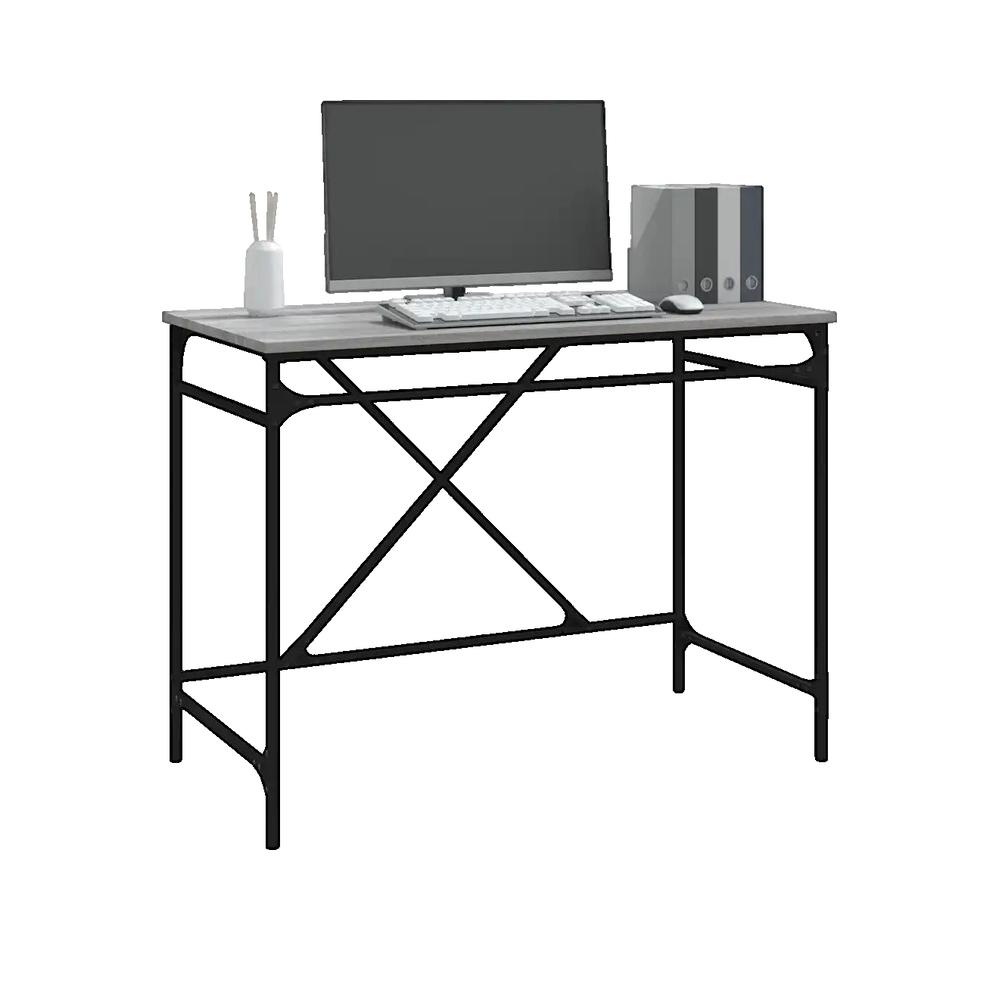 Biurko vidaXL Sonoma Szare 100x50x75 cm Drewno inżynieryjne i żelazo