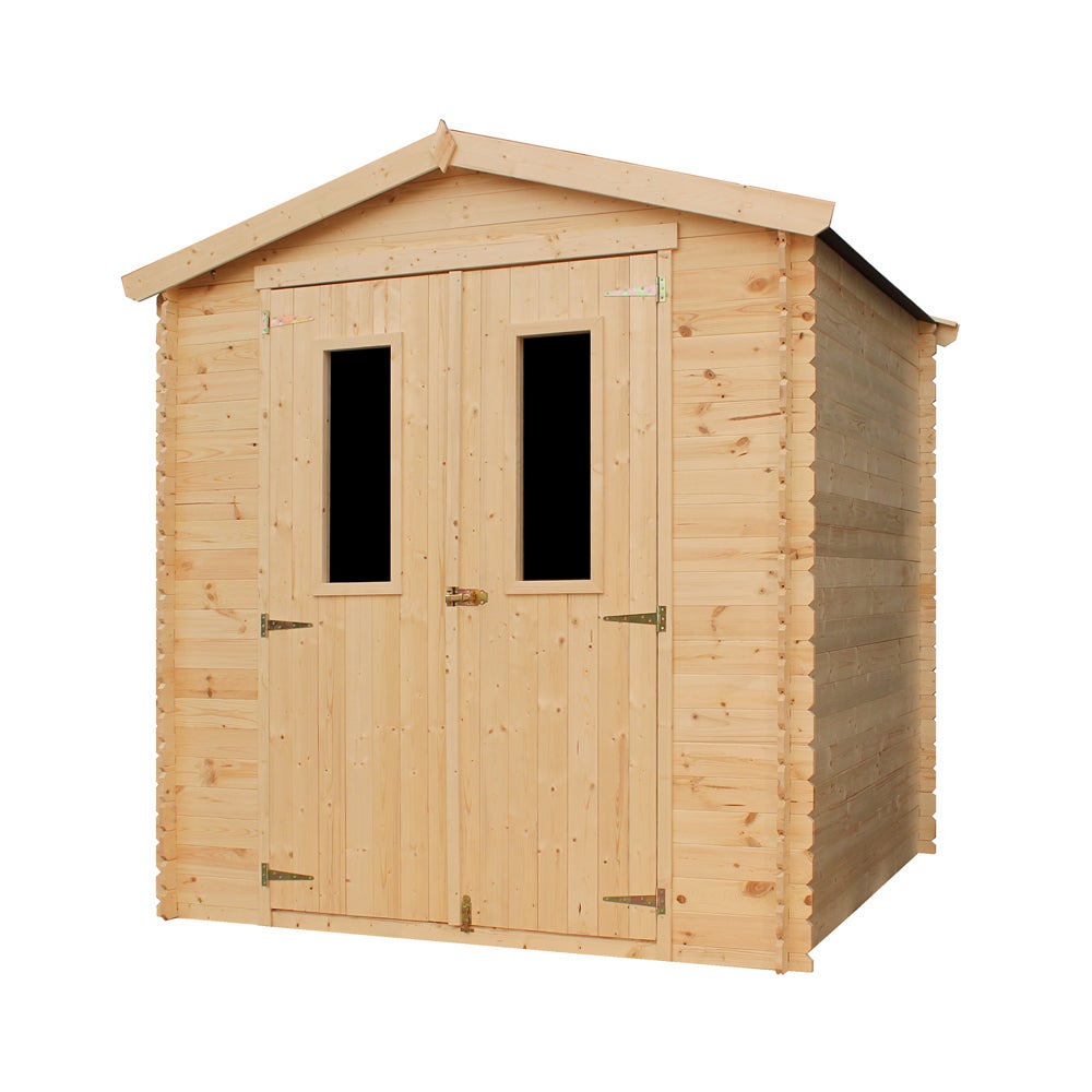 Abri de jardin en bois TIMBELA M343C - Stockage extérieur I216xL206xH218 cm/ 3.53 m2 Petit abri à outils, Local à vélos - 9