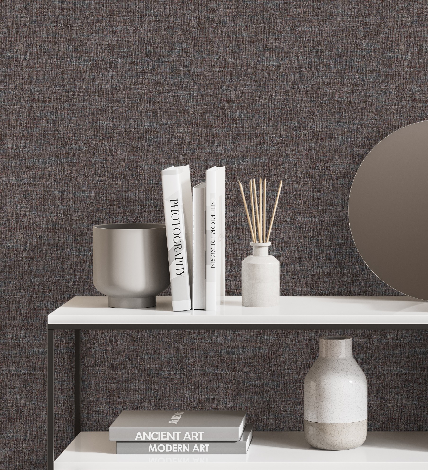 Papel pintado vinílico imitando al lino jaspeado con textura en relieve - liverpool 681035 de gaulan - rollo de 10 m x 1,06 m