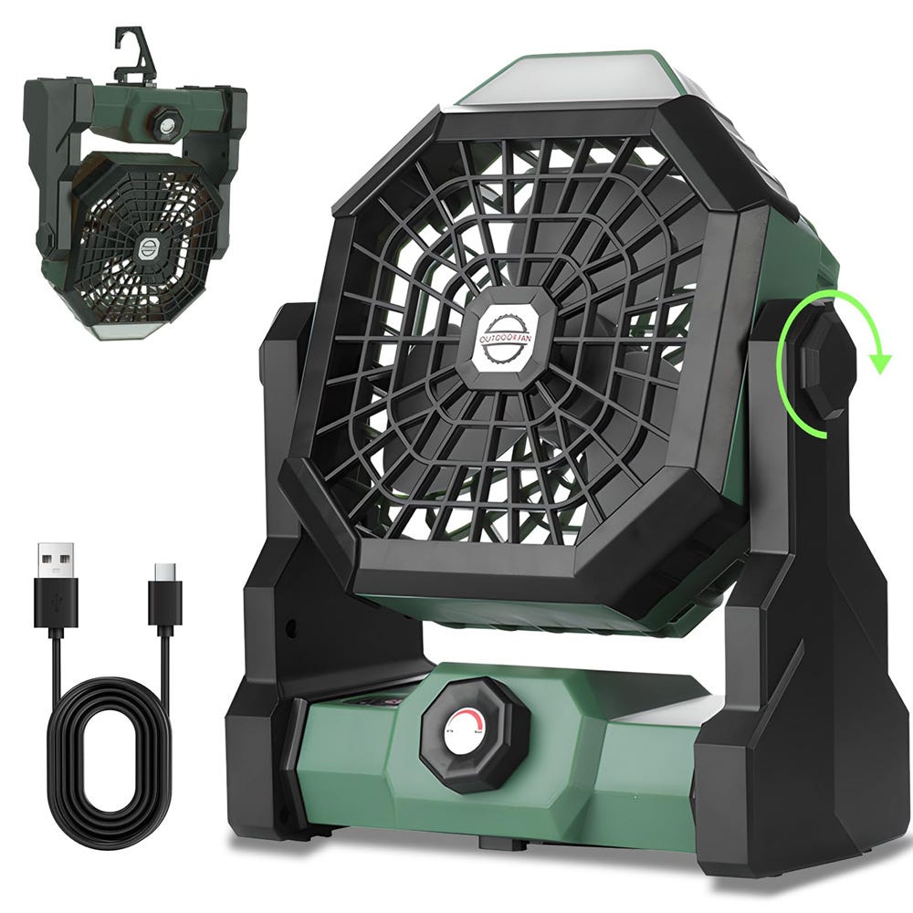 Ventilateur De Bureau USB Rechargeable – Portable, Silencieux, Oscillation 120°, 3 Vitesses – Idéal Été Chambre & Camping