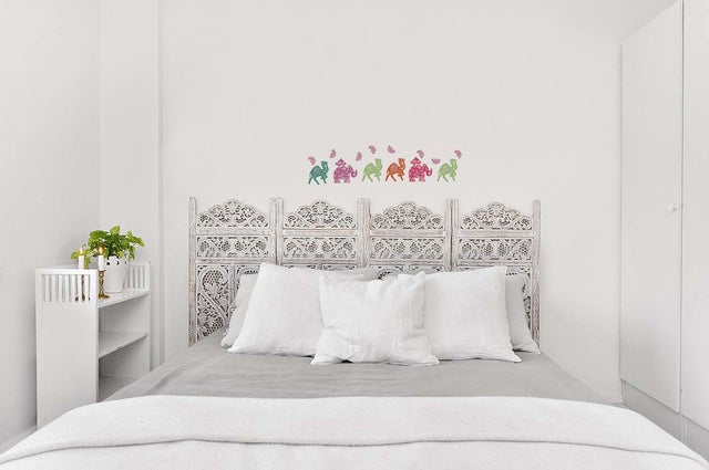 Sticker décoratif autocollant, dessin artistique inde chameau, éléphant pochoir élégant, x2, 21,9 cm X 29,7 cm