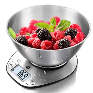 Bilancia Da Cucina Digitale 10kg/1g | Acciaio Inossidabile Con Display LCD Retroilluminato | Multifunzione Con Tara