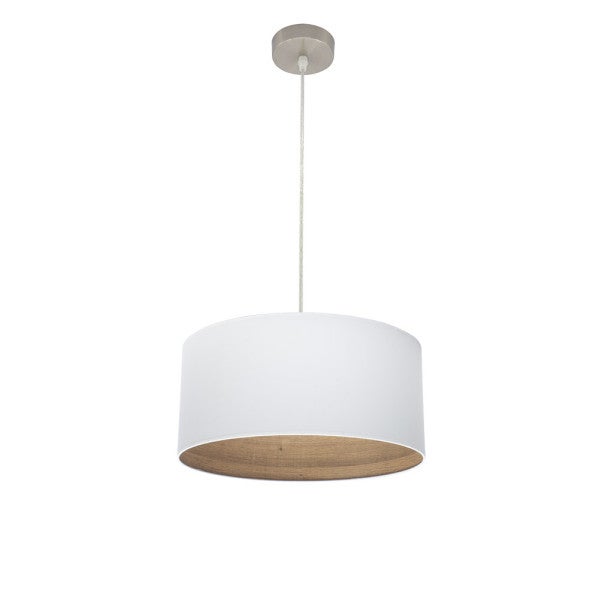 Colgante Ivanna 1xe27 Cuero/blanco-madera Oscura Regx30x30 Cm | Leroy