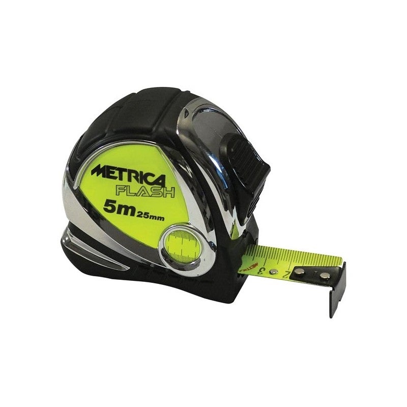Flexómetro bimaterial SINEX 8m x 25mm compacto con imán y freno