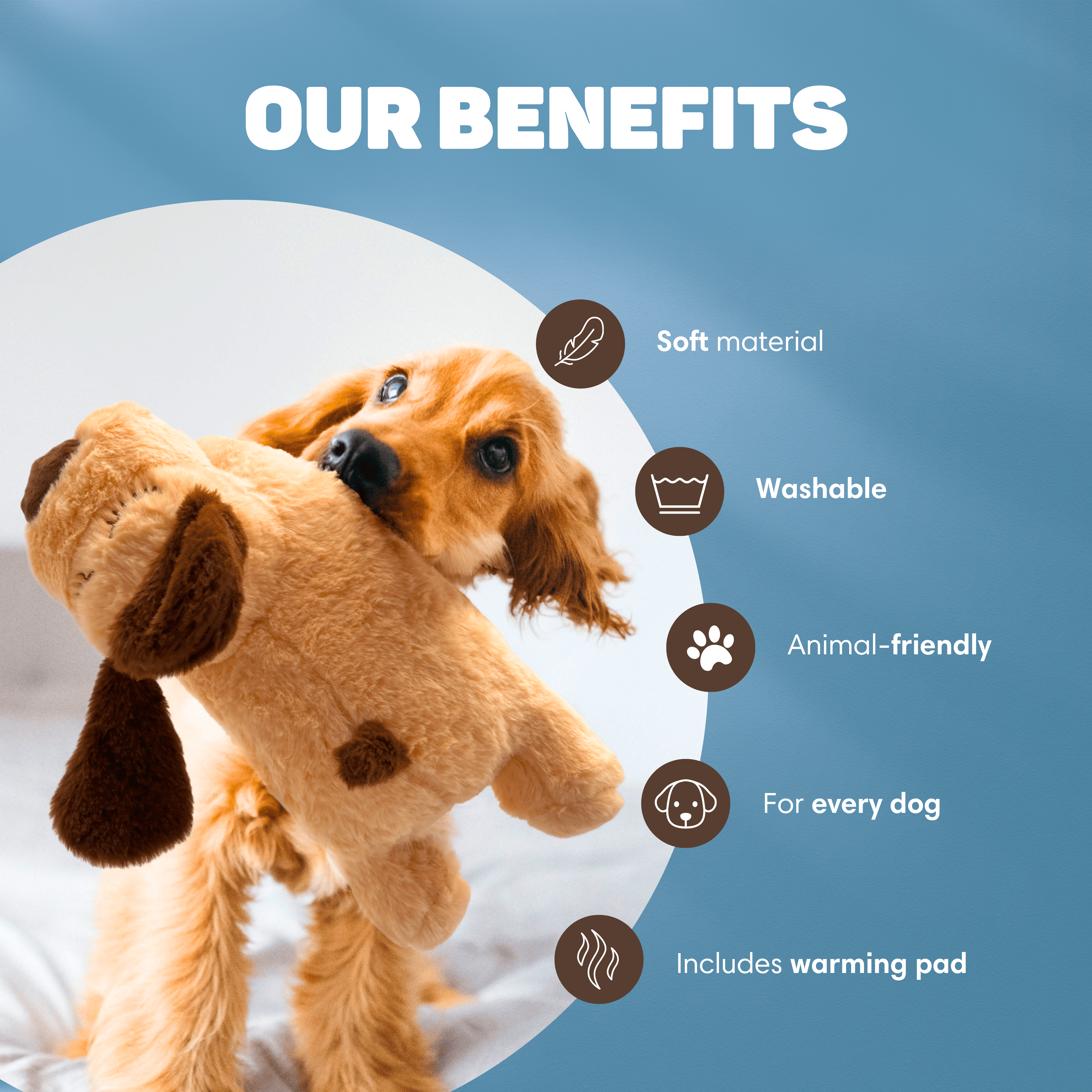 Peluche Perro con Latido del Corazón Vulpes Goods – Peluche para Cachorros - incl. Almohadilla Térmica - 2