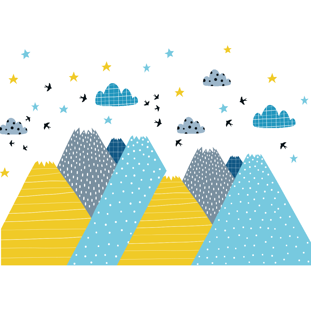 Adesivo bambino di montagna scandinavo kriska - Sticker adesivo - adesivi murali - 120x180cm - 2