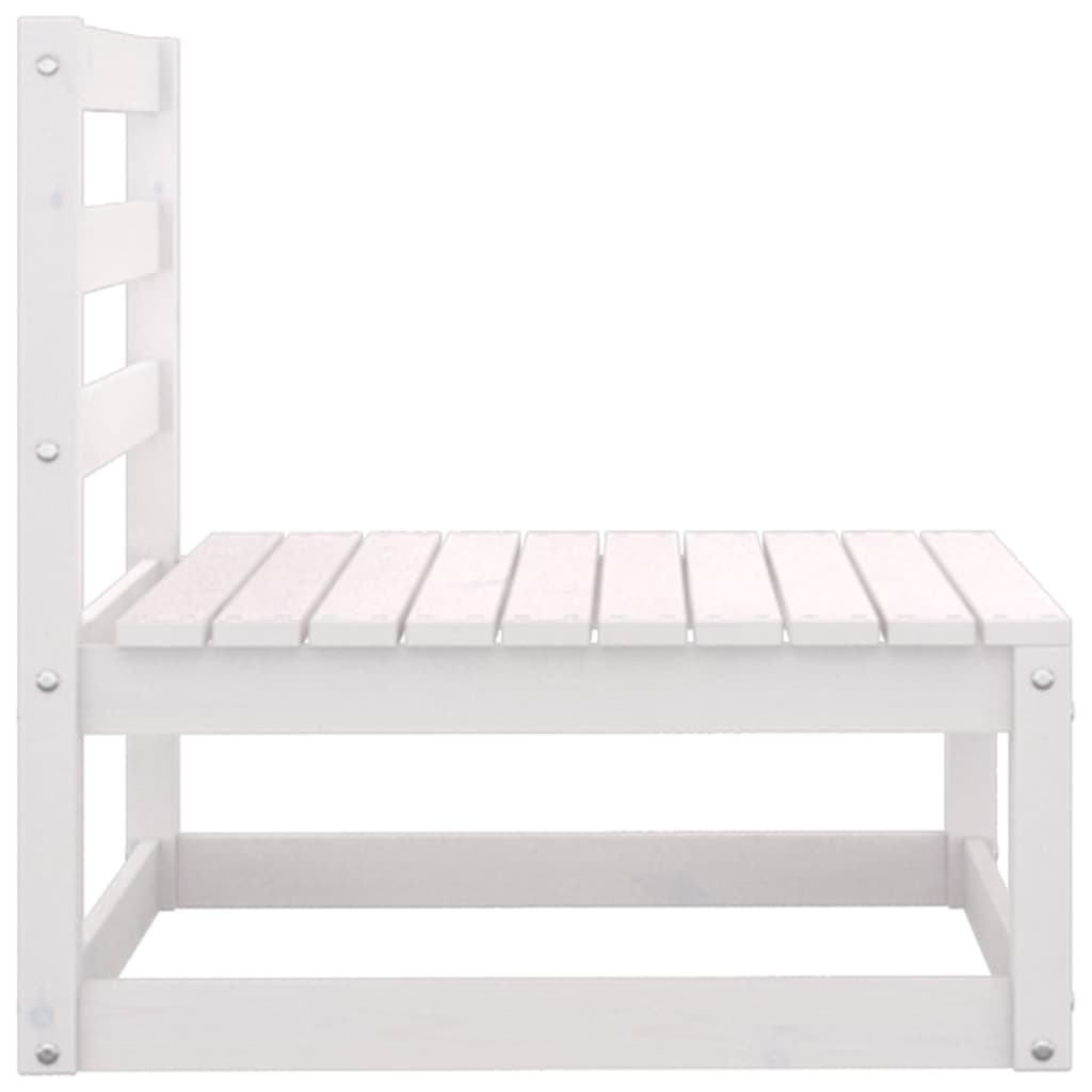 Maison Exclusive - Salon de jardin 3 pcs avec coussins Blanc Bois de pin massif - 4