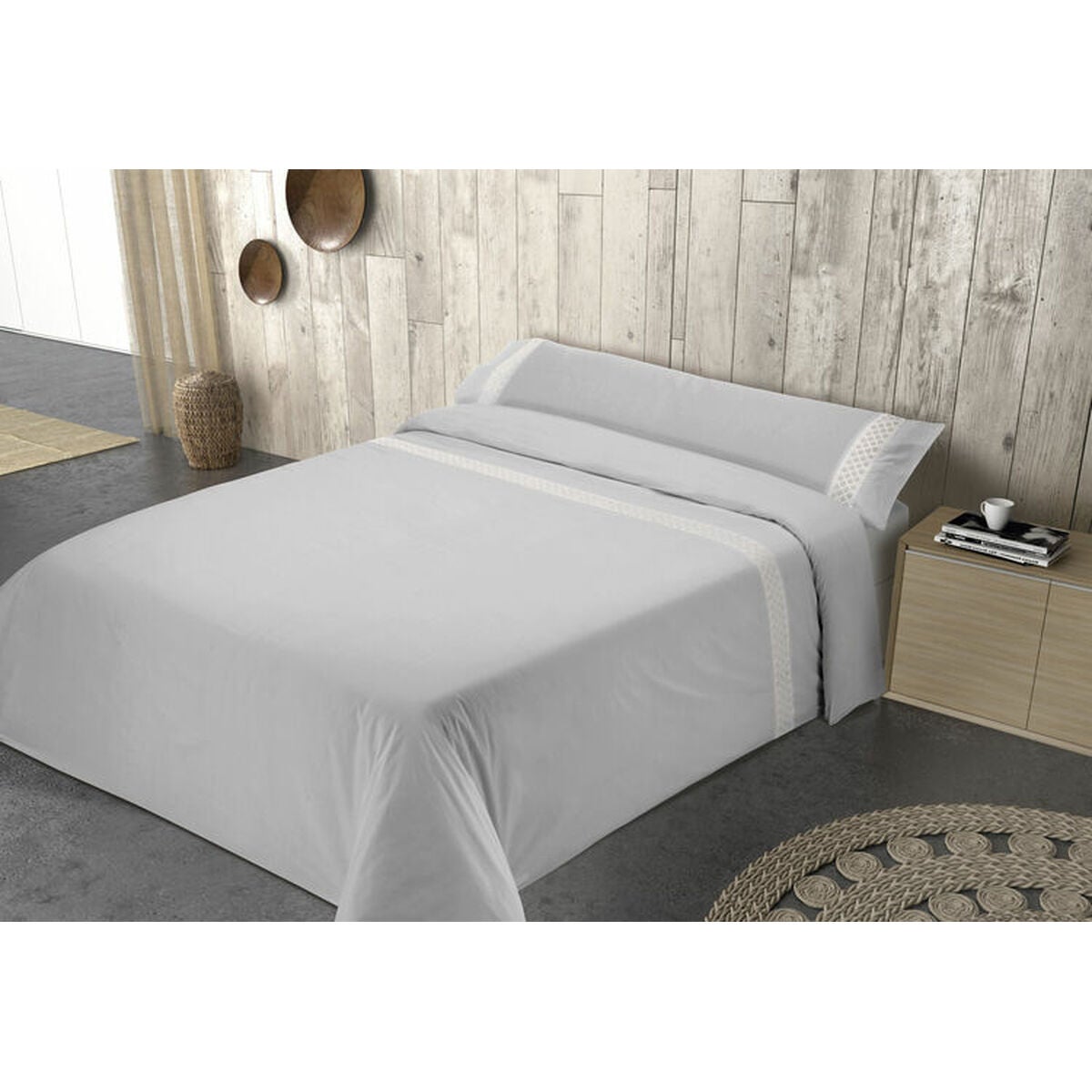 Juego de funda nórdica pierre cardin elisa gris cama de 150 2 piezas 3 piezas