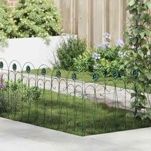 Recinzione Design Verde vidaXL 1,4x10m con Flangia a Terra