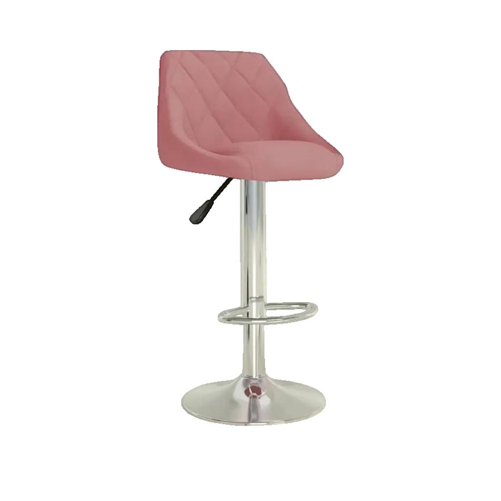Taburete de cocina de terciopelo rosa vidaxl
