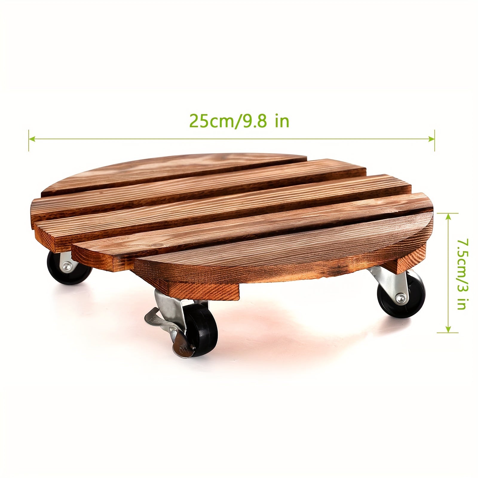 1 paquet de support pour plantes robuste de 13.8 pouces avec roulettes verrouillables-chariot roulant pour plantes avec roues 25*25*6.5cm - 3