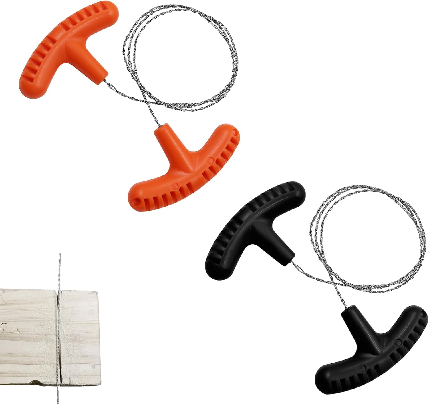 Zestaw 2 pił drutowych ze stali nierdzewnej, Seilsäge, Drahtsäge Portable 68 cm do rur PCV, Handsäge Kette Anti-Rust, Narzędzie survivalowe Ręczne Dra