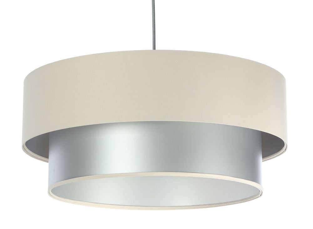 Lampa wisząca DOUBLE CREAM 60 kremowa/srebrna