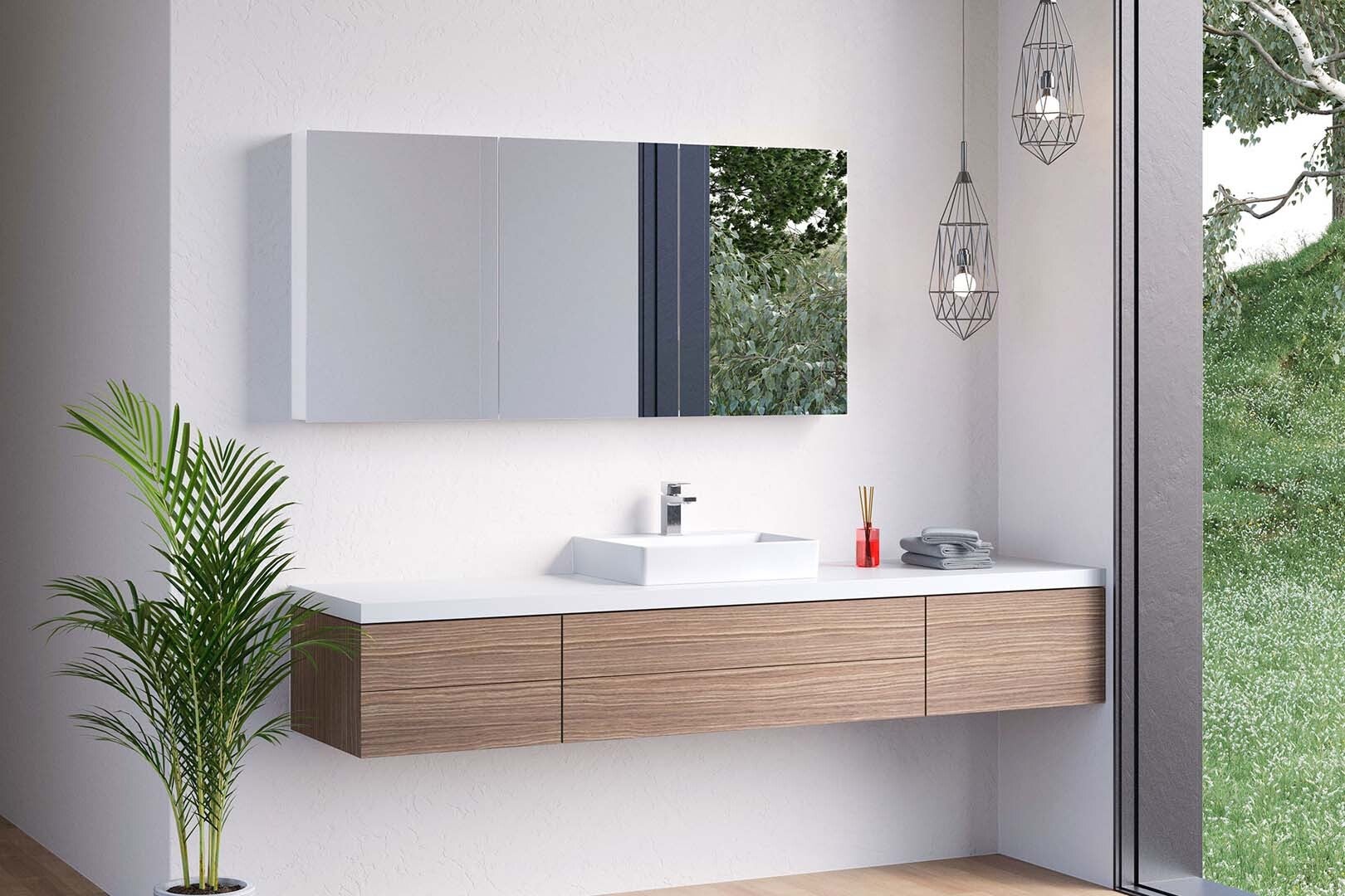 Armario con espejos easy de schneider, sin iluminación, 1 puerta, bisagras intercambiables, 495x120x700mm, 177.052.02.02, versión: norma ue/enchufe en