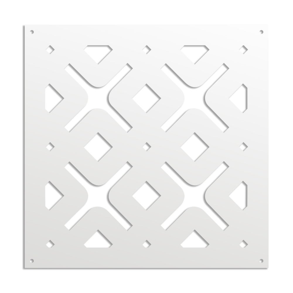 HORIZONTE - Panel perforowany z PVC - Osłona przeciwsłoneczna - Rozmiar 98x98 cm - Grubość 1 cm - Kolor BIAŁY