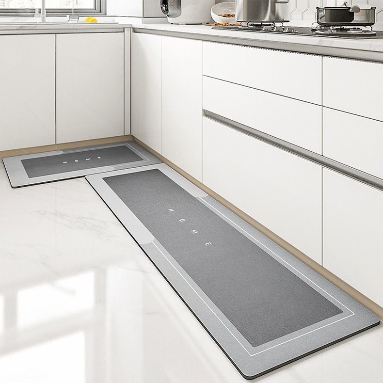 Conjunto de 2 tapetes de cozinha retangulares longos antiderrapantes (40*120cm + 40*60cm, cinza claro), superabsorventes para água e óleo. - 4