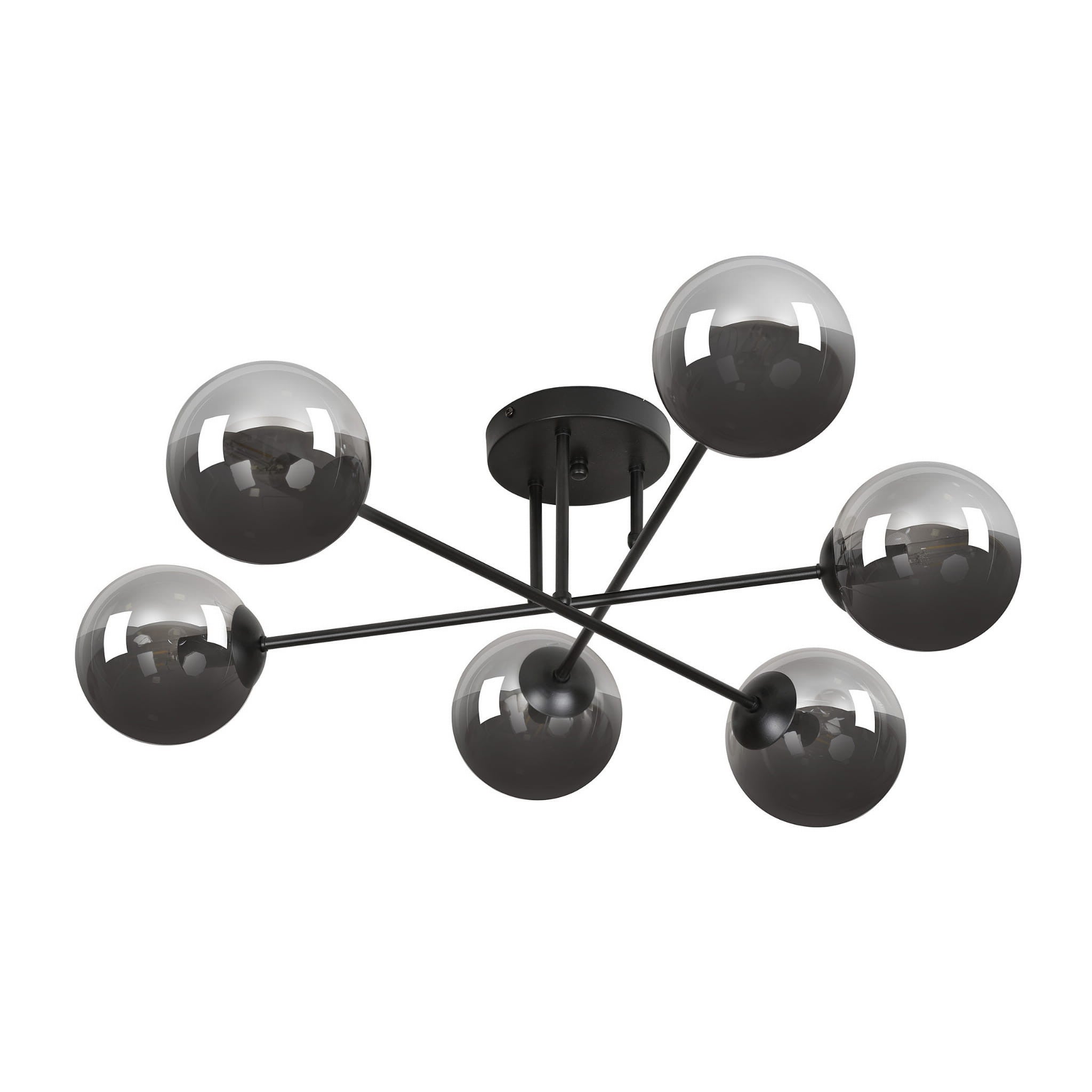 Lampa wisząca Brendi czarna-grafitowa 6xE14x40W wym: 26 x 93 cm metal Emibig
