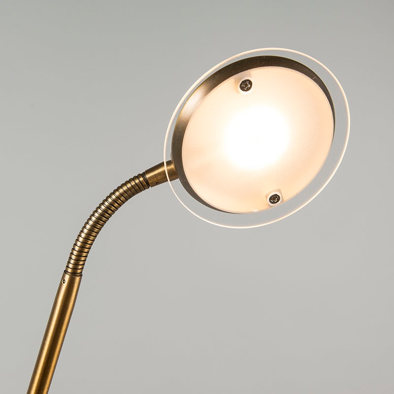 LED Dimmable Lampe de lecture variateur inclus eva - 1 lumière - H 1490 mm - Bronze - Moderne - Éclairage intérieur - Salon I Chambre - 6