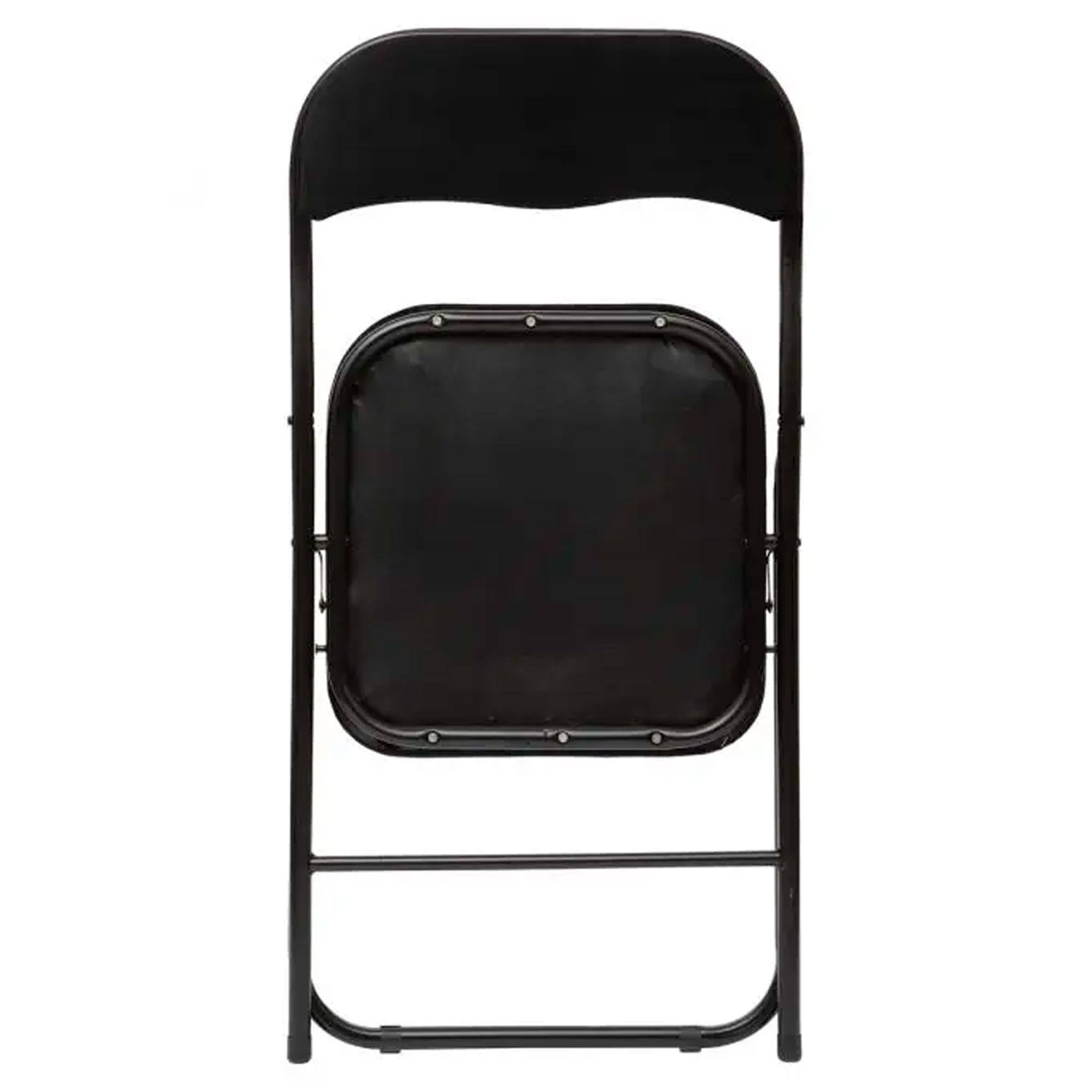 Well Home Set de 4 sillas 39x39x43cm Plegables de Terciopelo negro - 4