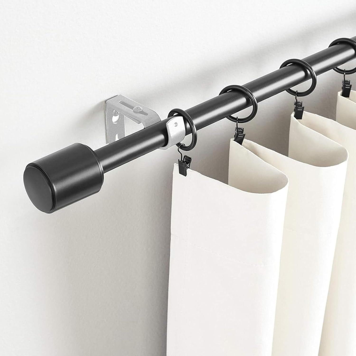 2 Pièces Support Barre Rideau Supports Réglables Attache Tringle Rideau Support Tringle et 8 accessoires Convient Aux Tringles a Rideaux - 5