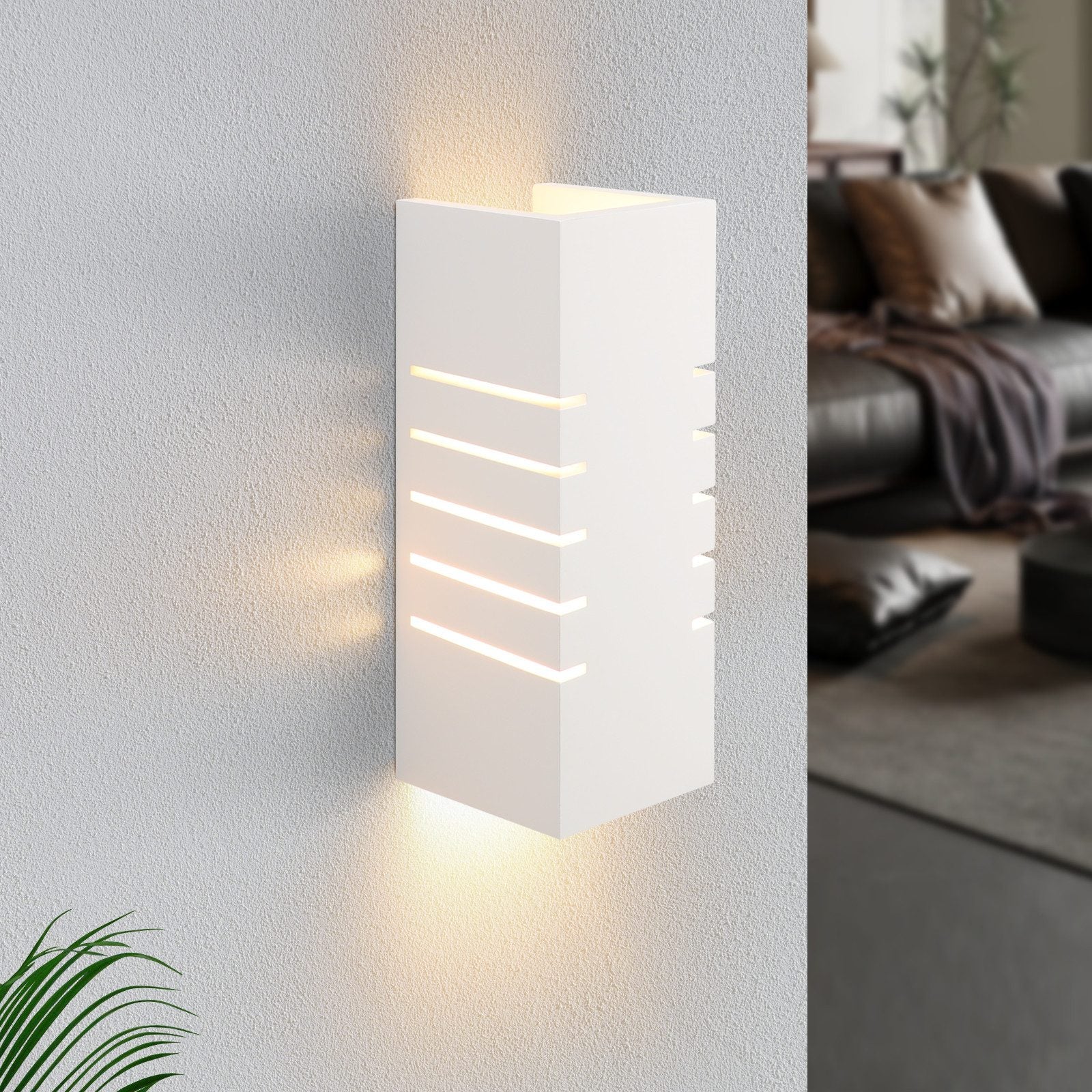 NETTLIFE Biała lampa ścienna do wnętrz E14 góra dół nowoczesna lampa do korytarza schody tynk