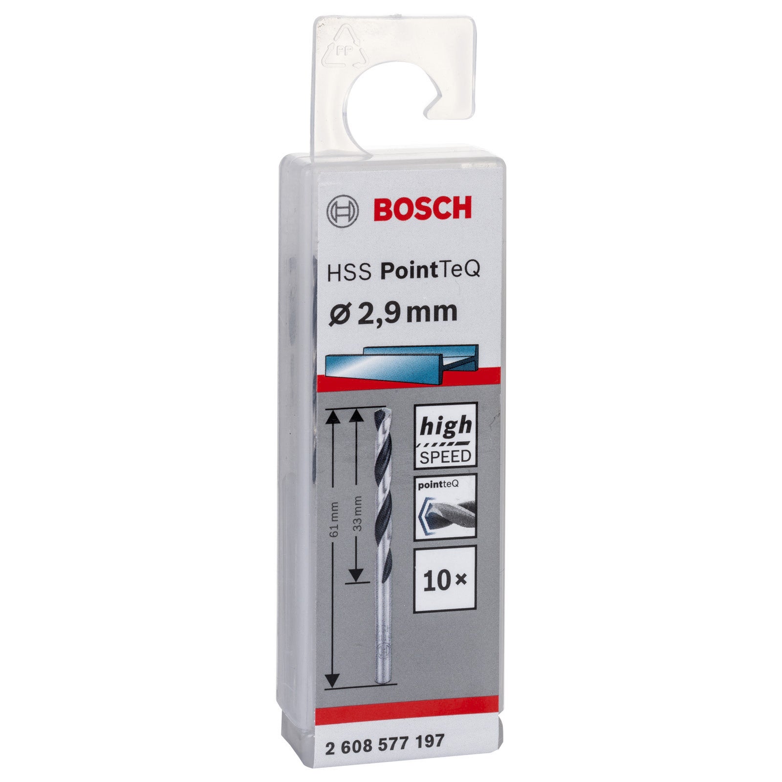 Bosch Foret hélico?dal en métal HSS PointTeQ DIN338 2,9 mm. 10-pack - 7